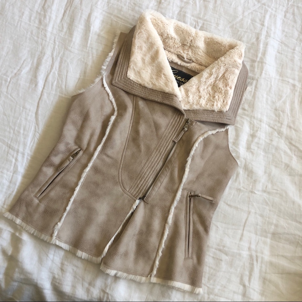 Guess Shearling Faux Fur Vest